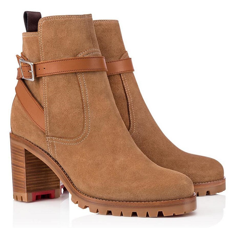 

Winter Fashion Red Bottom Women Shoes Lady Elegant Ankle Boots Chunky Heels Martin Boots Women's Booty Luxury Designer Party Wedding