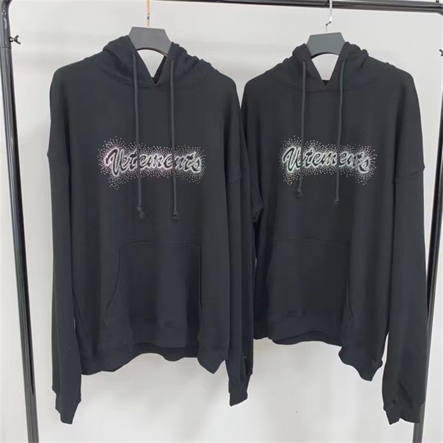 

2021 New Flash Drilling Hoodie Hoody Men Women 1:1 High-quality Vtm Sweatshirts Vetements Pullover with Tag 72an