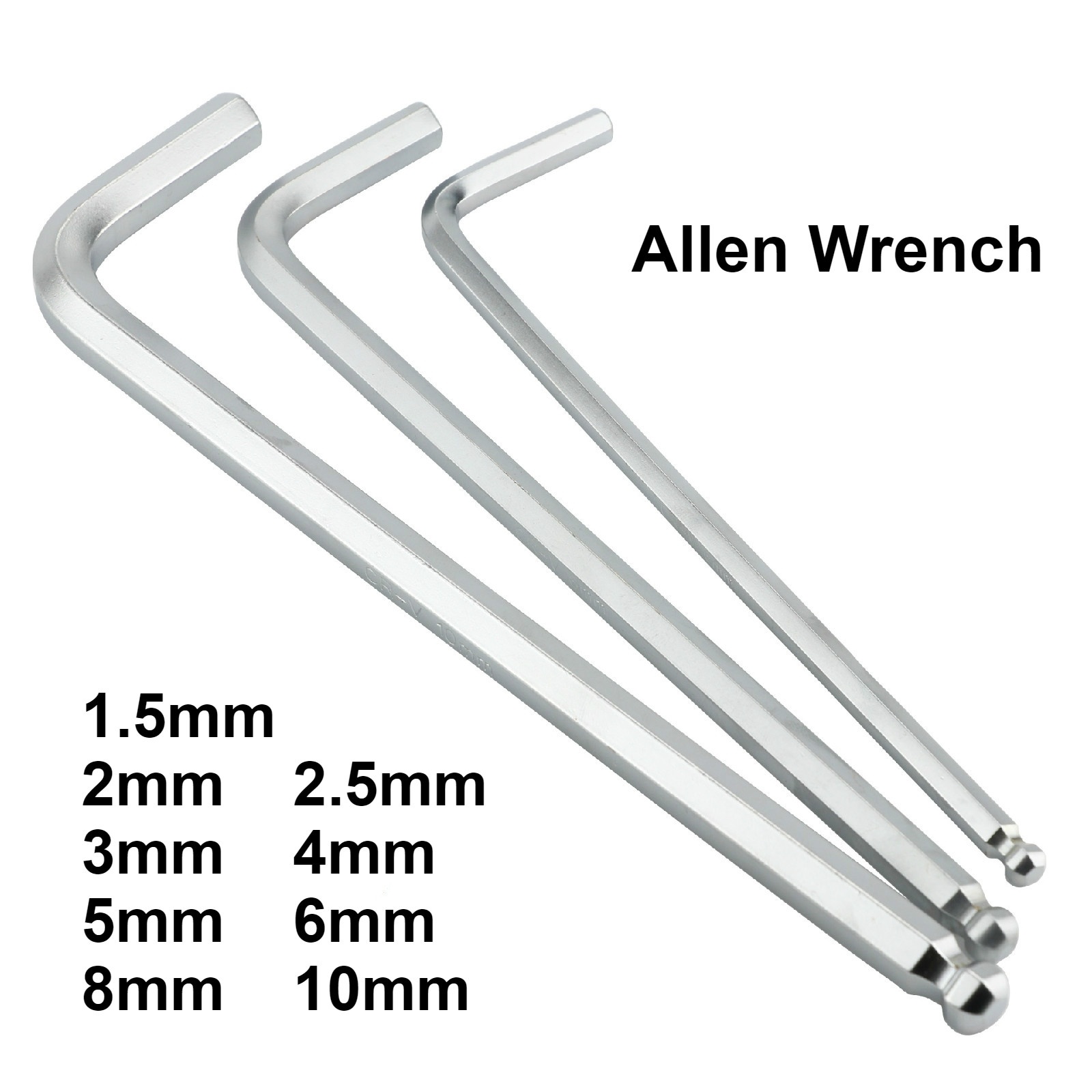 

Professional Allen Wrench 1.5mm 2mm 2.5mm 3mm 4mm 5mm 6mm 8mm 10mm is available