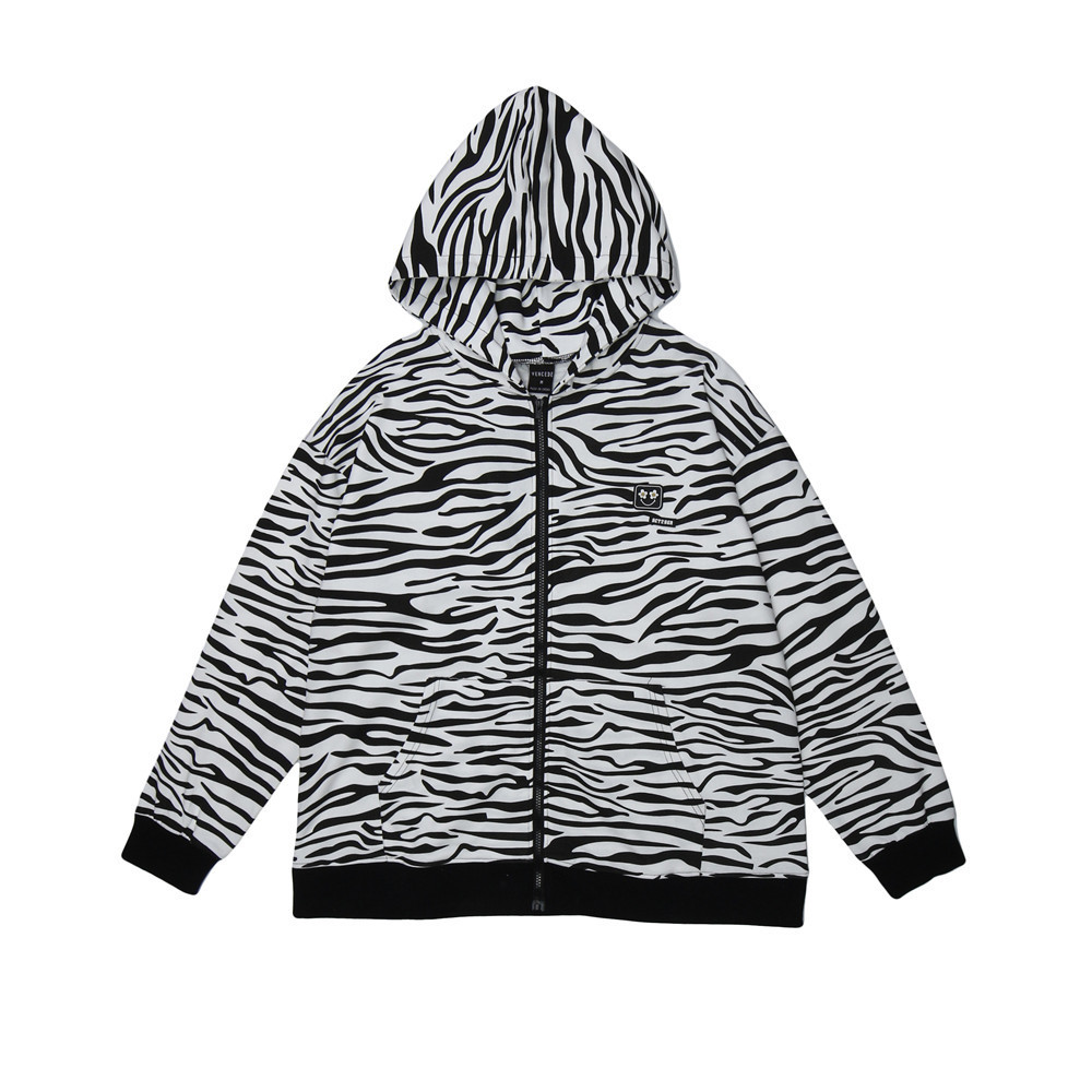 

2021 Complete Imprint Zebra Printed Cardigan Male Sweater in European and American Brand with Hoodie Boyfriend Harajuku Fashion Style b 4hyg, Red
