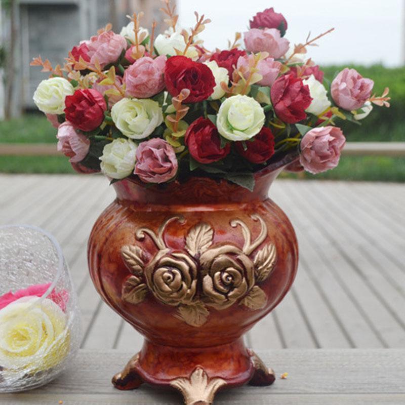 

Peony DIY Party Decoration Vintage Silk Artificial Flower Bunch Small Rose Fake Flowers For Festival Supplies Home Decor Bouquet1, Orange