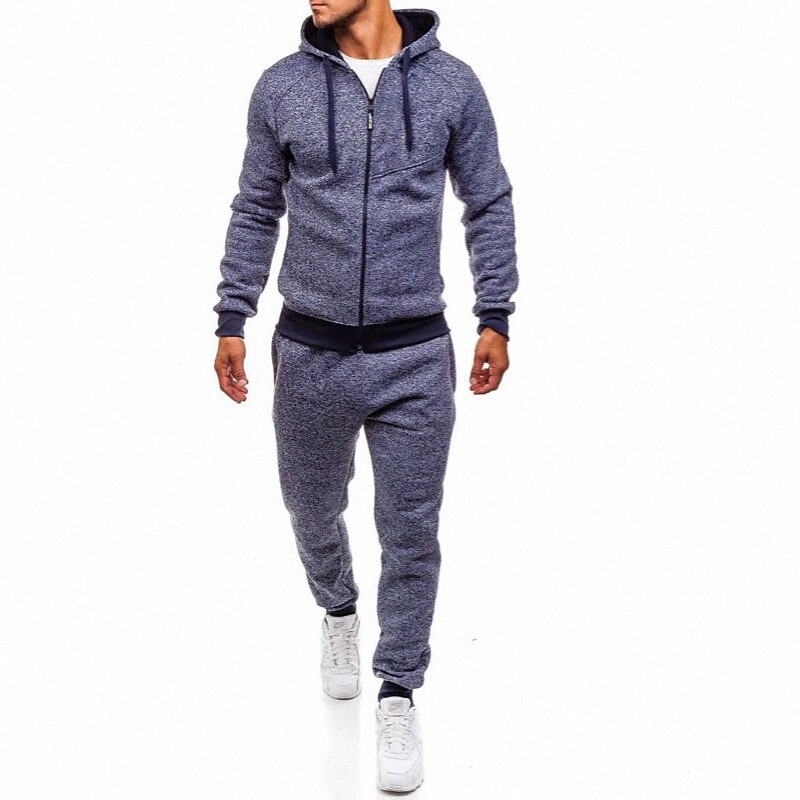 Hommes Casual Casual 2 pièces Ensembles Suites Sports Jogging Cardigan chaud Cardigan Cuisson Z3LR #