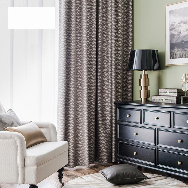 

Custom curtain Nordic modern Simplicity Bronzing cotton geometry livingroom shading bedroom blackout curtain drape M8861, Picture curtain