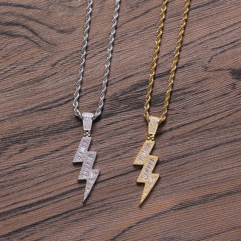 

Brass Cubic Zircon Pendants Necklace Men's Hip Hop Necklace Party Jewelry Gift CN236