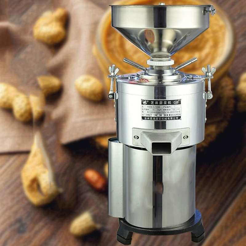 

30kg/hStainless Steel Peanut Butter Machine Multifunctional Colloid Mill Sesame Paste Cashew Nuts Almond Nut Grinder Food Processor1500w