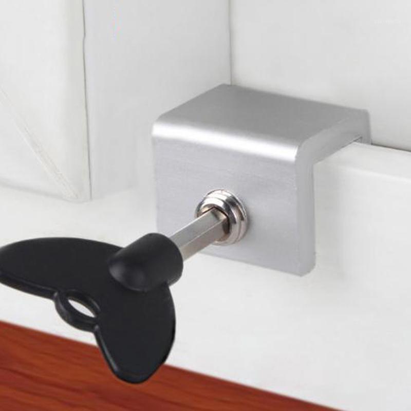

New Aluminum Alloy Move Window Child Safety Lock Sliding Windows Lock Security Sliding Sash Stopper1