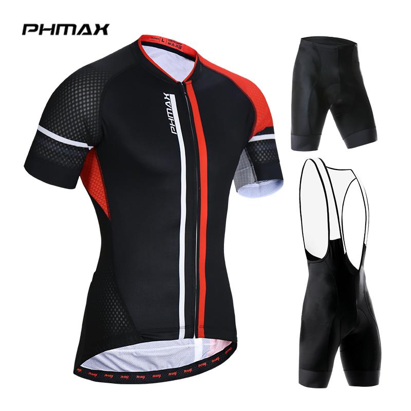 

PHMAX 2020 Pro Anti-UV Summer Cycling Jersey Set MTB Bicycle Cycling Clothing Suit Quick-Dry Racing Bike Bib Clothes Suit, Normal cycling set
