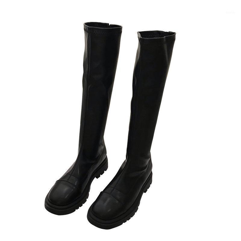 

Long Boots Women's Boots Autumn and Winter Thin Velvet Women's Shoes Soft Leather Tall But Knee-thin1, Beige