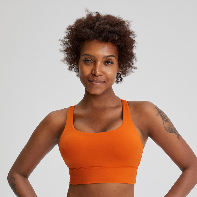 

2021 New Magic Tie Dye Cross Back Sports Medium Support Sport Top Naked Feel Gym Bra 7ofr, Orange