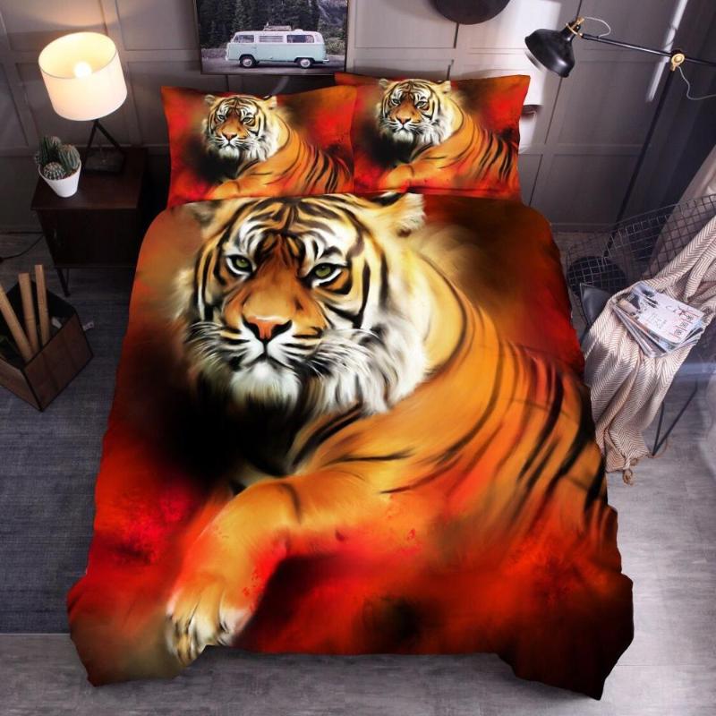 

New Arrival Duvet Cover Sets Wolf Tiger Lion Leopard 3D Digital Printing Quilt Cover Bed Duvet Quilt Sets Bedding Set 2020, 21