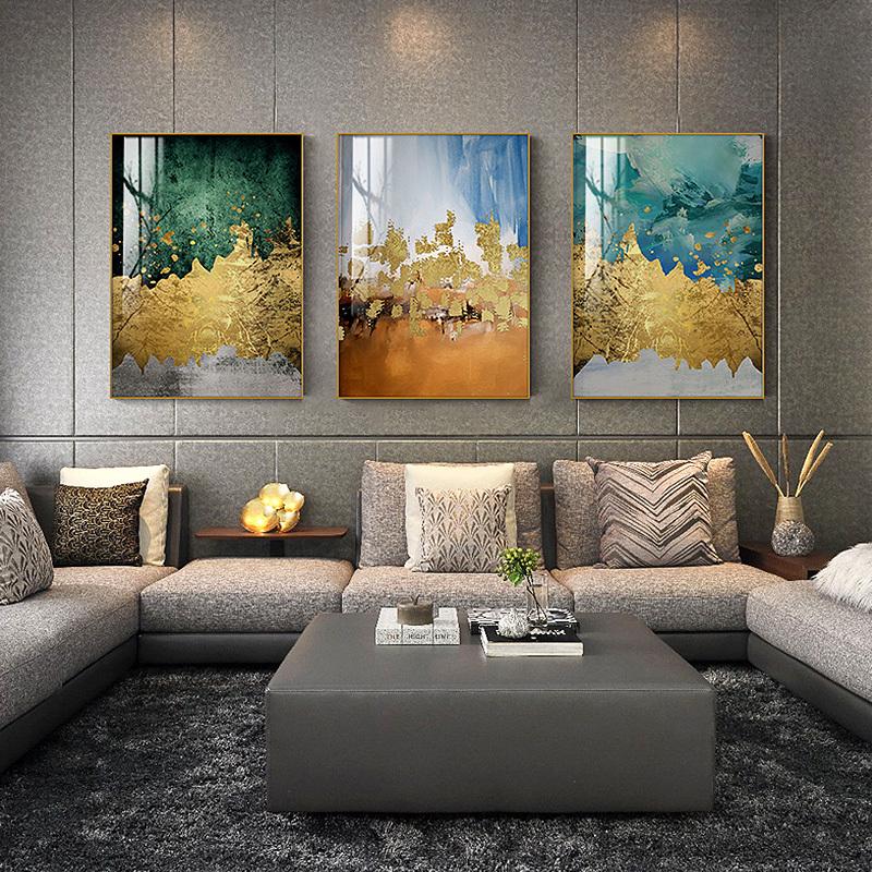 

Canvas Painting Abstract Modern Style Gold Wall Art Canvas Poster and Paint Picture for Living Room Bedroom Unframed Home Decor