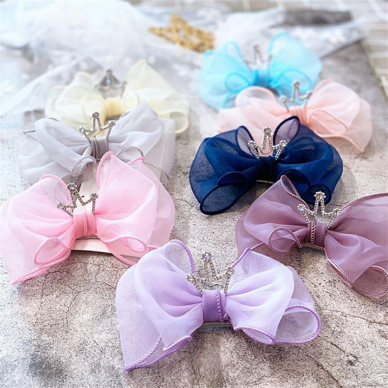 

10pcs/lot Three-Dimensional Organza Hair Bows Hair Accessories For Girls Sweet Princess Clips Flower Crown Ornaments1, Pink
