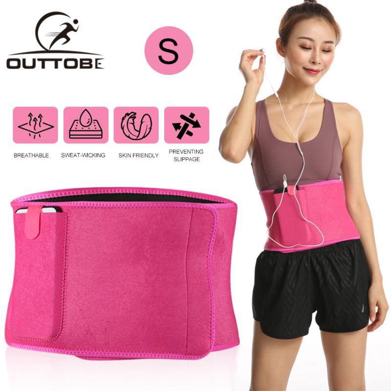 

Outtobe Sweat Belt Waist Slimming Belt Waistband Trimmer Sports Waist Fitness, Black