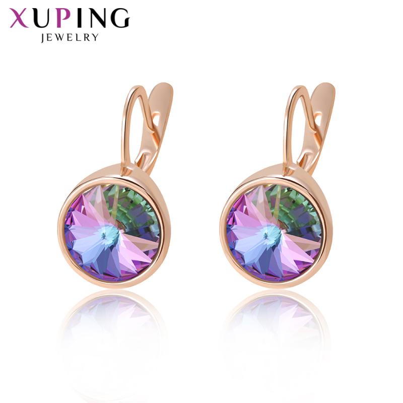 

Hoop & Huggie Xuping Jewelry Vintage Design Crystals Hoops Earrings For Women Girls Patry Gifts 20454