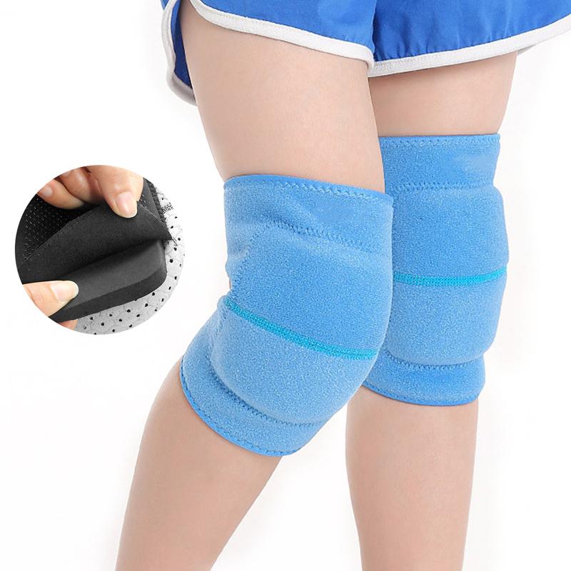 

1 Pair Children kids Sponge Sports Knee Support Pads Dancing Skating Football Anti-fall Anti-collision Knee Brace Protector, Blue