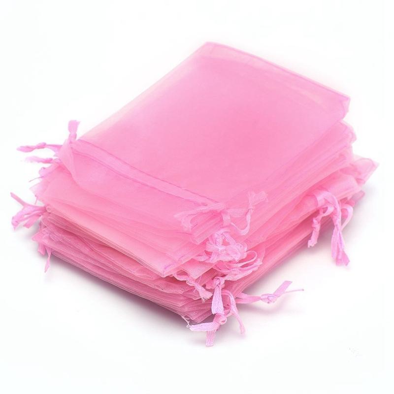 

24pcs Gauze Jewelry Wedding Candy Favor Gift Bag Pouch Pink 9x12cm