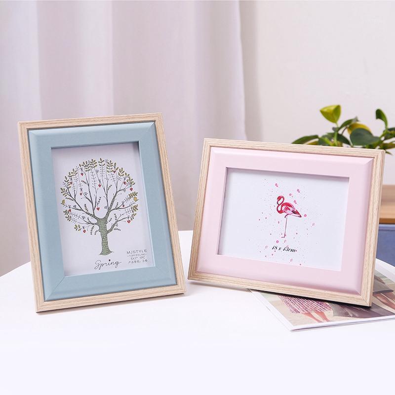 

Nordic Wooden Photo Frame Desktop Simple Picture Frames for Bedroom Table Home Decor Crafts Gift Creative Photo Frames 7/8/10in1