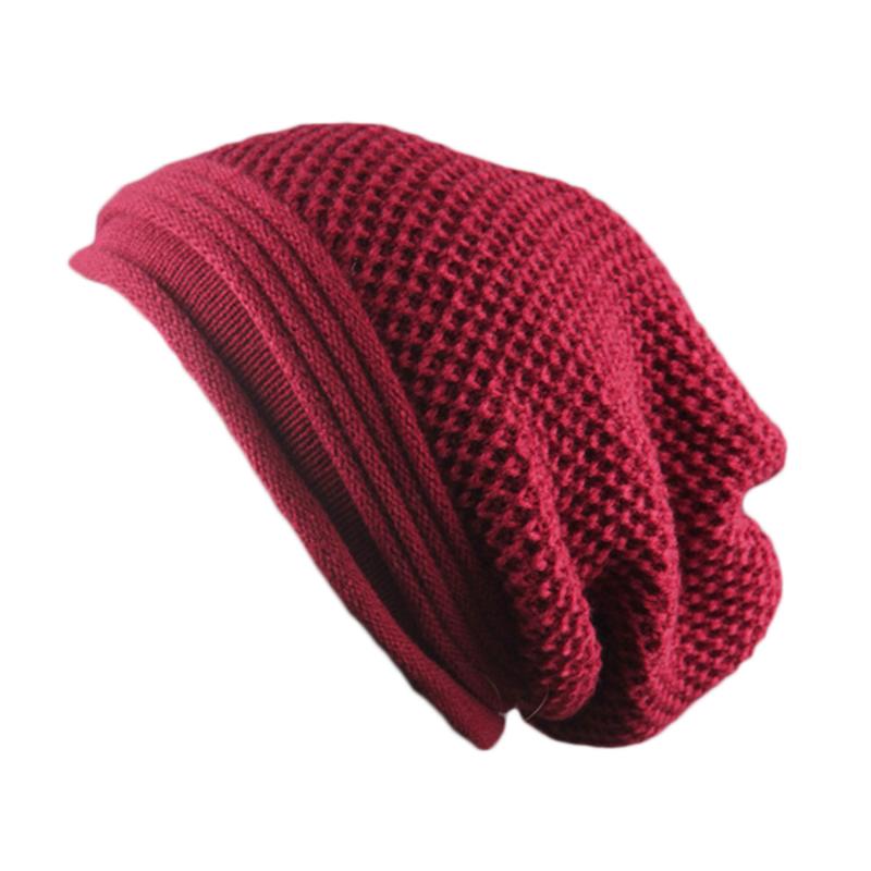 

Men Women Baggy Warm Crochet Winter Wool Knit Ski Beanie Skull Slouchy Caps Hat 40 slouchy hats sombrero de invierno para hombre