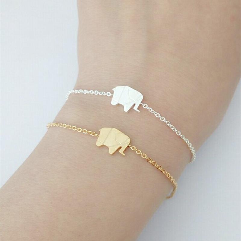 

Charm Bracelets 2021 Women's Bracelet Femme Stainless Steel Exquisite Jewelry Lucky Origami Elephant Friendship Gift BFF