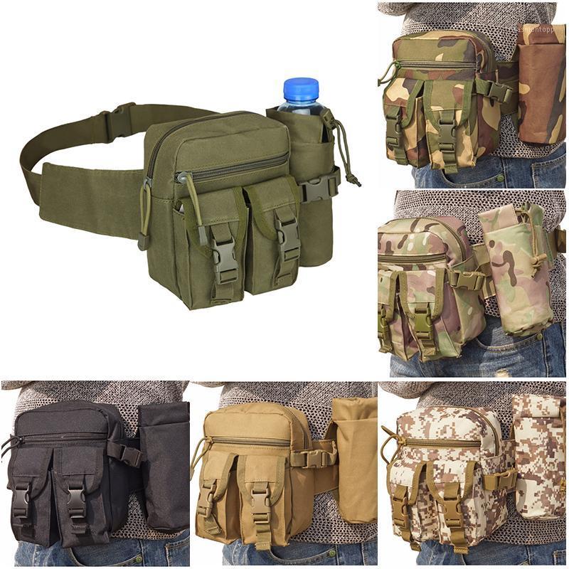 

Camouflage Tactical Kettle Waist Bag Outdoor Sports Hunting Camping Pack Multifunctional Waist Water Bottle Pocket1, Sky blue