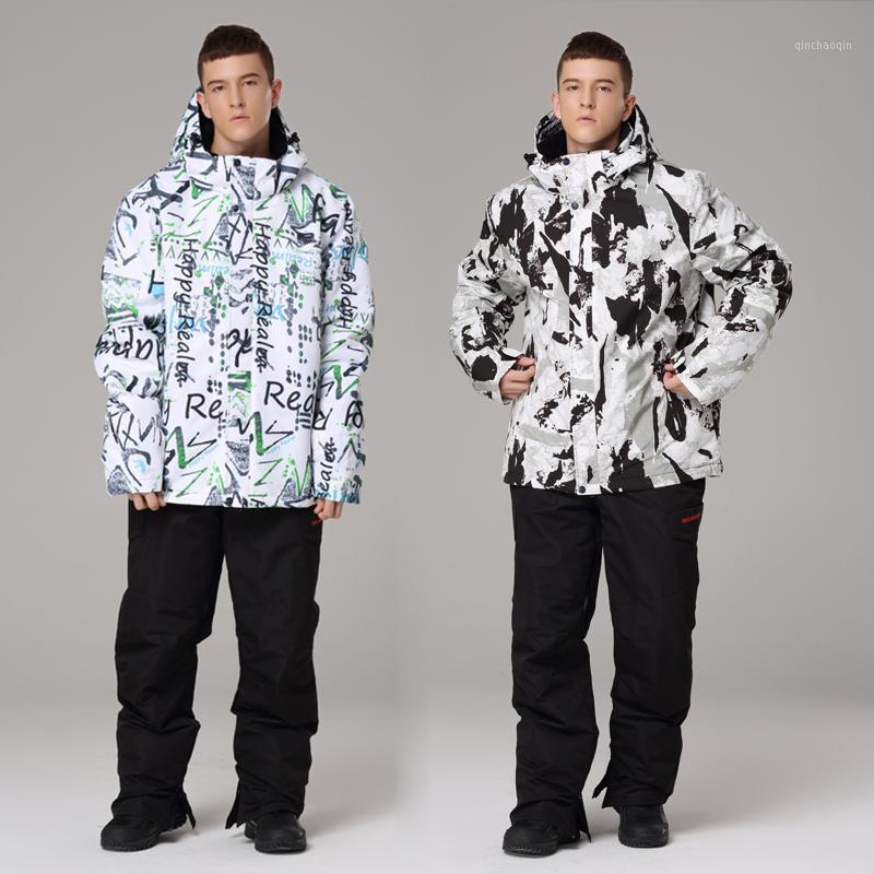 

Men Ski Suit Winter Sports -30°C Windproof Waterproof Warm Snow Jackets and Pants Men High Quality Skiing and Snowboarding Suits1, Color-01