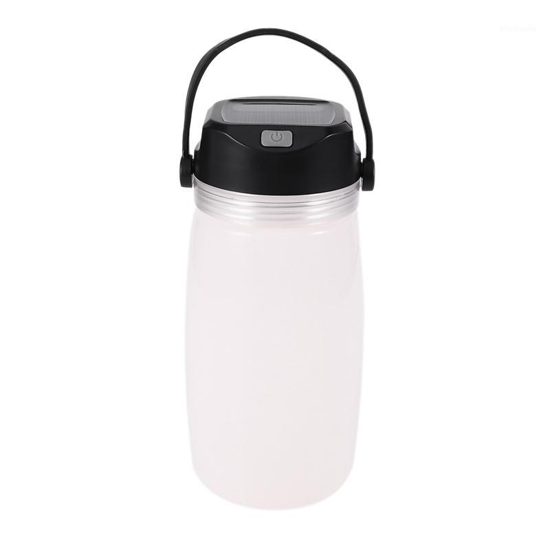 

Outdoor Water Cup Portable Leak-Proof Sports Kettle Water Bottle Solar Rechargeable Camping Lamp1, White