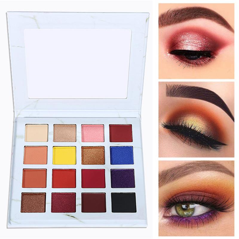 

Eyeshadow pallete glitter eyeshadow 16 Colors Palette Makeup Waterproof Durable Palette Powder D301122, White