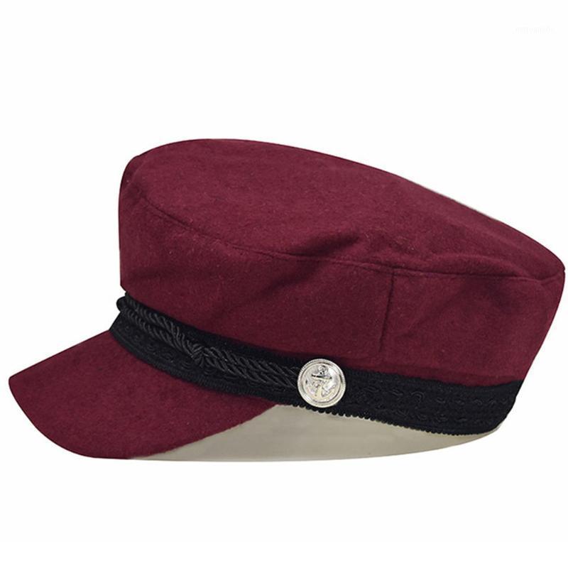 

Women Newsboy Octagonal Cap Adjustable Side Badge Wool Hat Autumn Winter Gift Fashion Beret Visor Soft British Style1, Black