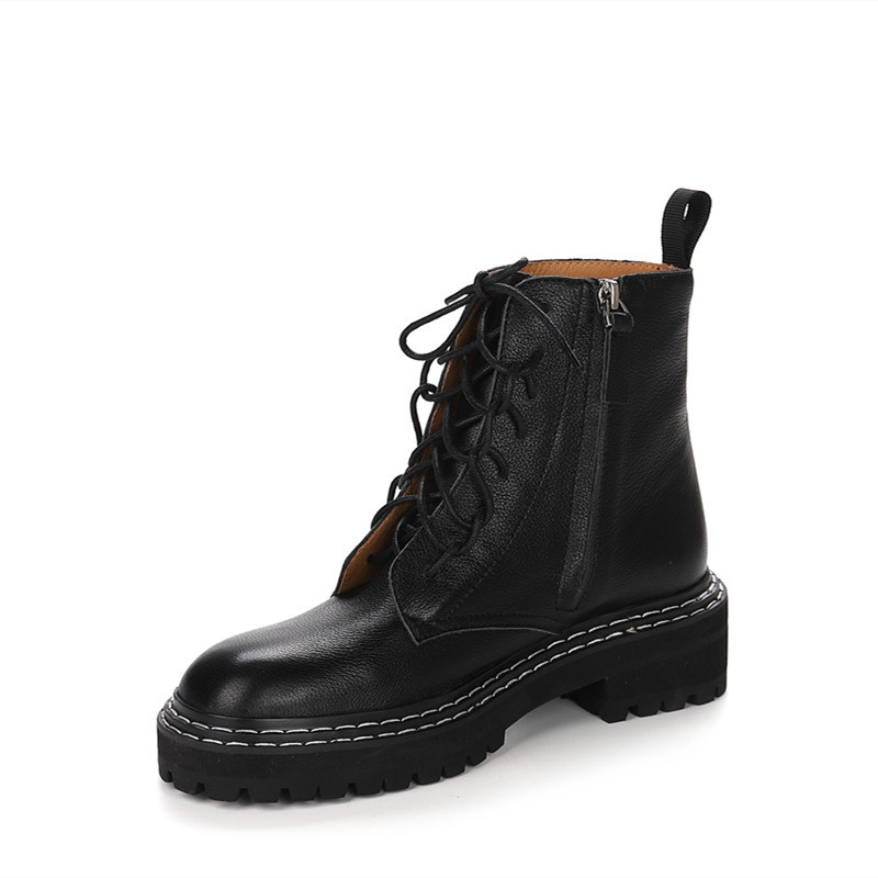 

2020 Top quality designer Martin boots winter luxury lace up short boots autumn good quality female designer Martin boots -39, Jcy2183 black
