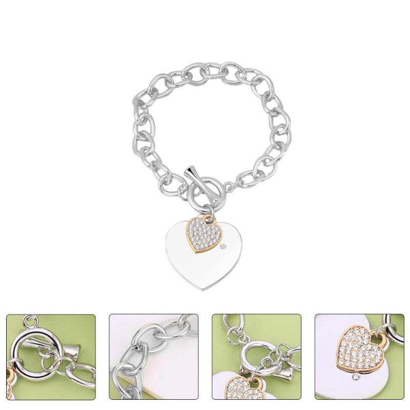 

1Pc Fashion Heart Pendant Bracelet Creative Wrist Chain Wrist Decorative Jewelry