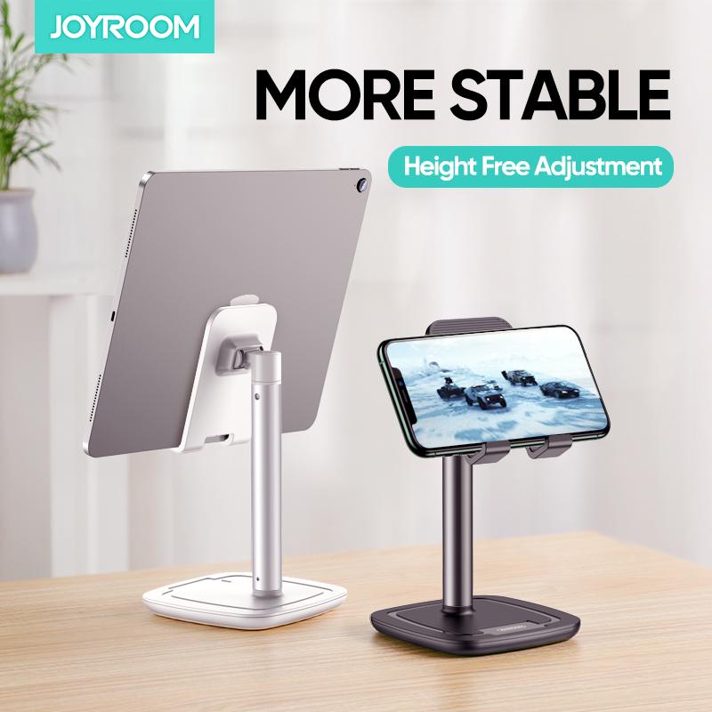 

Joyroom Phone Holder Stand Mobile Smartphone Desk Stand Metal Adjustable Universal Table Cell Phone Support For, White
