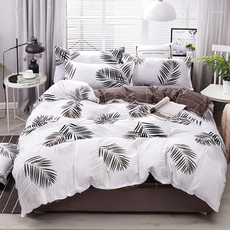 

Home Textile Bedding Sets 5 size White Leaves Summer Bed Linens 3/4pcs Duvet Cover Set Pastoral Bed Sheet AB Side Duvet Cover1, Pink heart