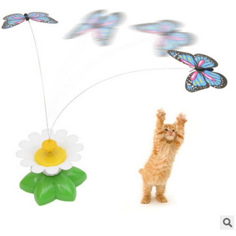 

1 pcs lectric Rotating Colorful Butterfly Funny dog Cat Toys bird Pet trainning Toy For Kitten dog cats intelligence#YL