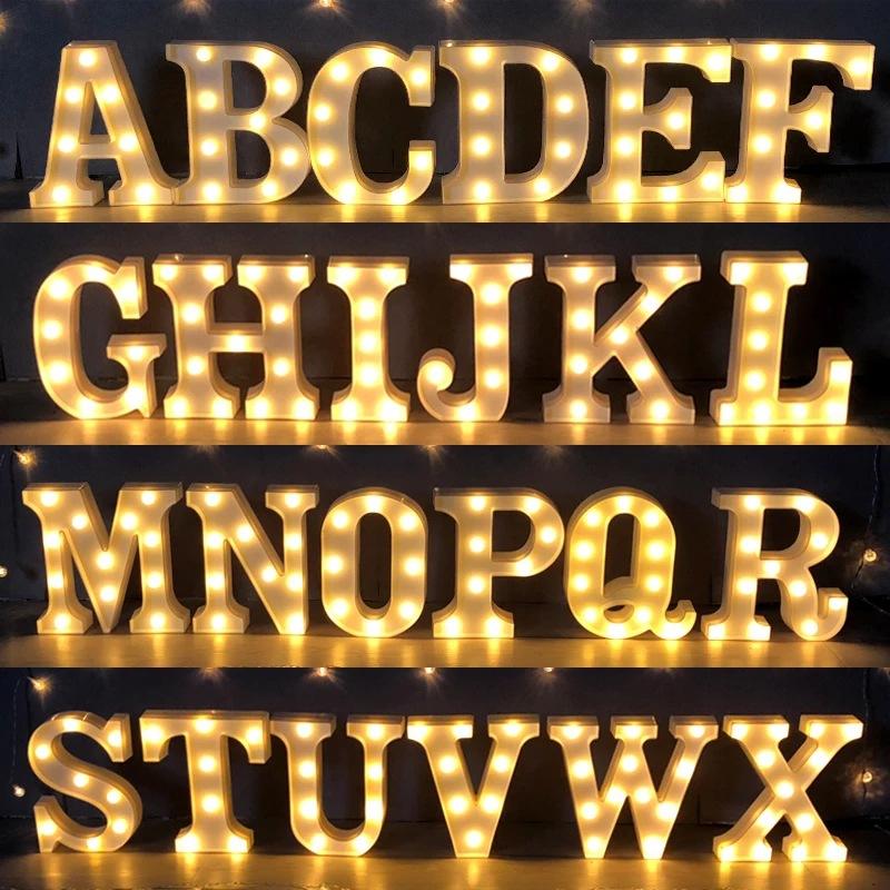 

JAROWN 22cm LED Letter Light Wedding Party Birthday Christmas Decor Home Wall Decor Proposal Decorative Valentine's Day Gift
