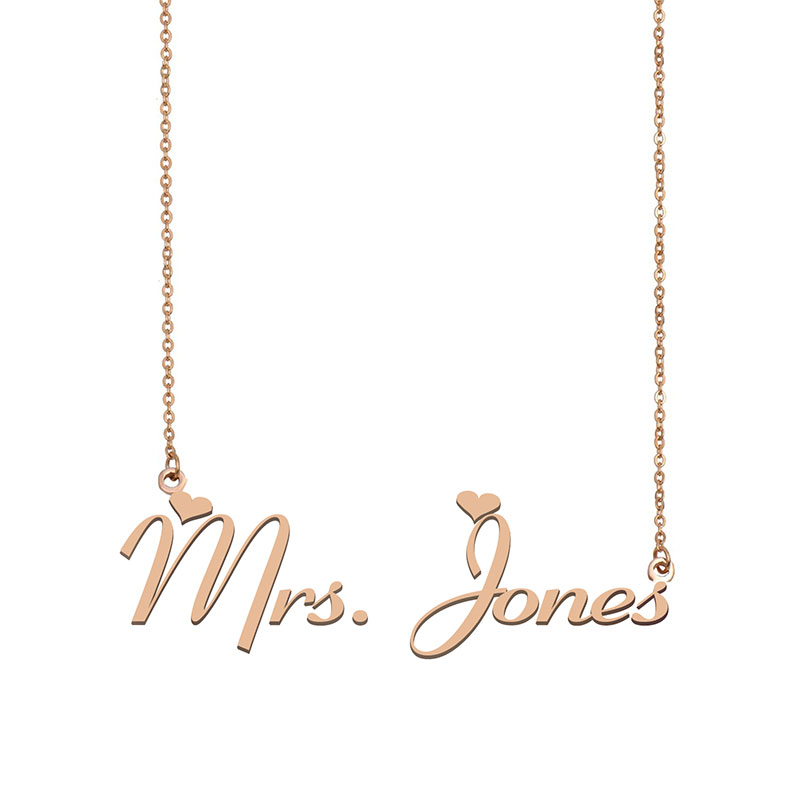 

Mrs.Jones Name Necklace Custom Nameplate Pendant for Women Girls Birthday Gift Kids Best Friends Jewelry 18k Gold Plated Stainless Steel