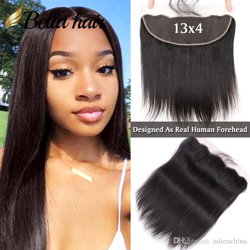 

Bella Hair® HD 13x4 Pre Plucked Lace Frontal Closure Ear -Ear With Natural Hairline Light Bleached Knots Virgin Human Hair Extensions, Natural color