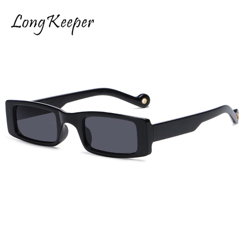 

Sunglasses LongKeeper Vintage Rectangle Women Brand Small Narrow Frame Sun Glasses Retro Rivet Eyewear Men's Oculos