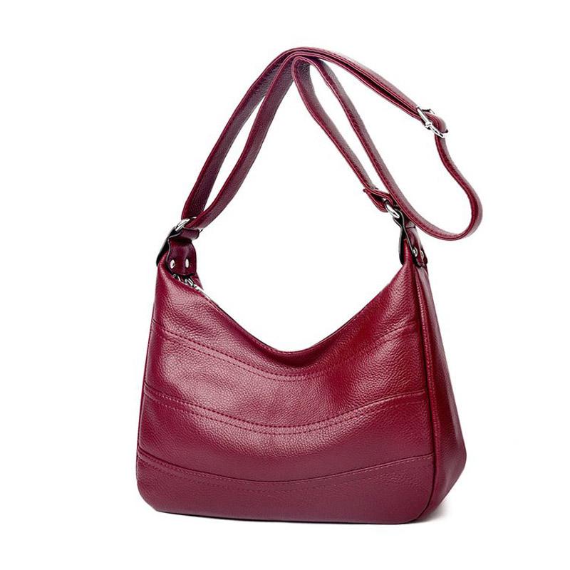 

Annmouler Designer Women Shoulder Bag Pu Leather Crossbody Bag Quality Messenger Tote Leather Purse Luxury Handbag Sac A Mai, Black