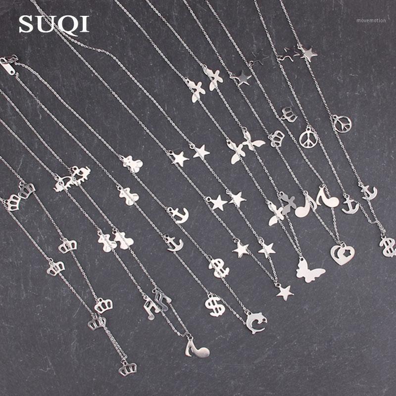 

SUQI New Non-fading stainless steel anchor butterfly star note Necklace Women Choker Necklaces suspension Pendants Femme Chain1