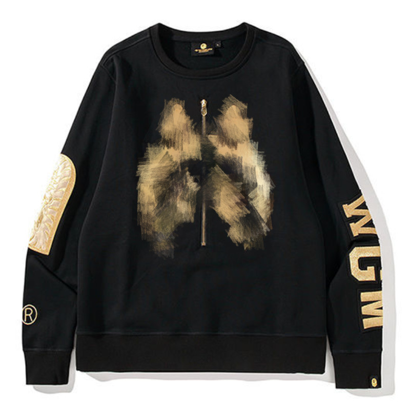 

2021 New Sweaty Blouse with Male Female Hoodie Around the Neck Harajuku Genuine Designer Jacket Head Drop Couple Clothes BDA9, Black