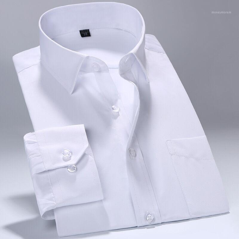 

Oxfords Cotton Men's Plus Size Fashion soft turn down collar casaul long sleeved twill solid business men dress Social shirts1, 14