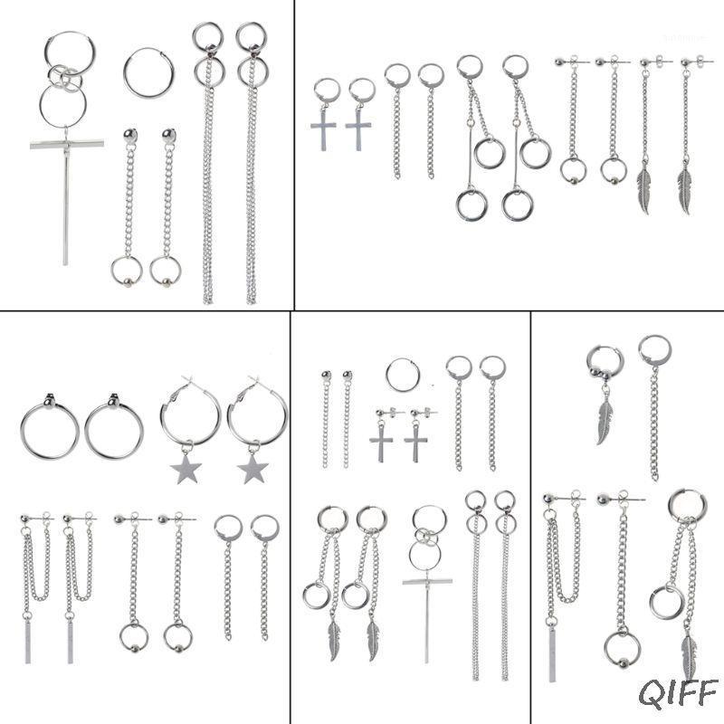 

Korea Jewelry KPOP Bangtan Boy Punk Titanium Steel Tassel Chain Drop Earring Kit1