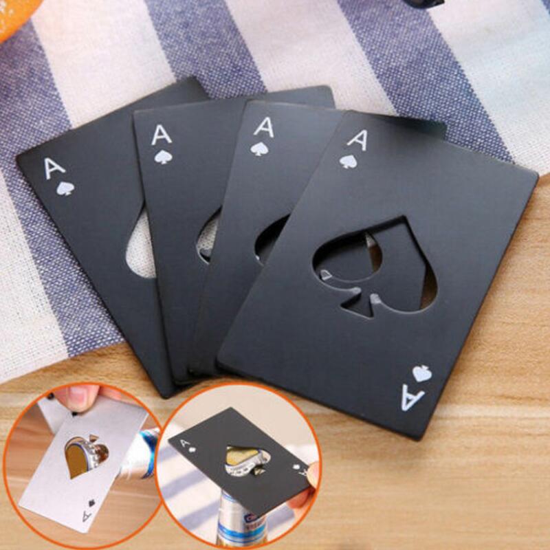 

Beer Bottle Opener Poker Playing Card Ace of Spades Bar Tool Soda Cap Opener Gift Kitchen Gadgets Tools LX3978