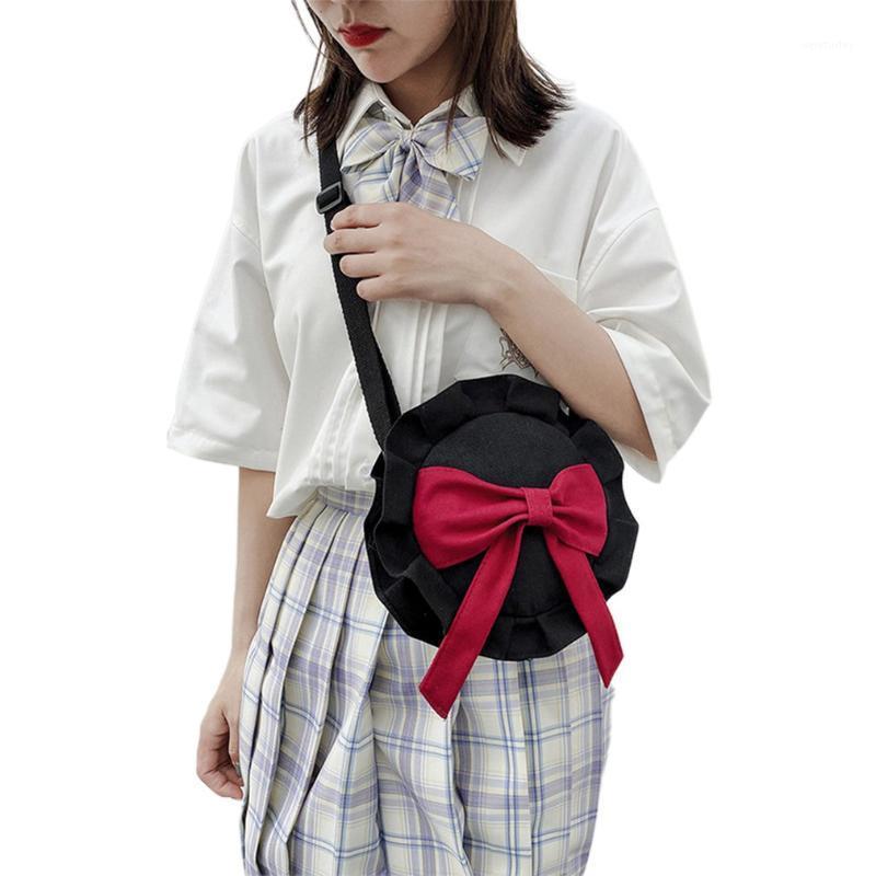 

Bow Canvas High-capacity Satchel Female Zipper Horizontal Square Bag Solid Color Lovely Shoulder Bag1