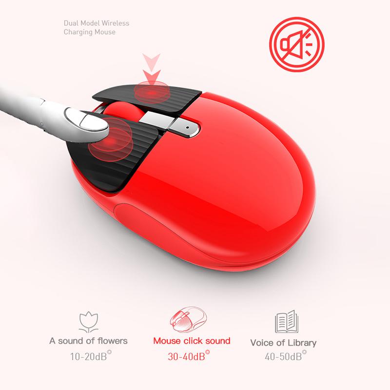 

Bluetooth 5.0 + 2.4Ghz Wireless Dual Mode 2 In 1 Cordless Mouse 1600 DPI Ergonomic Portable Optical Mice For Computer PC Laptop