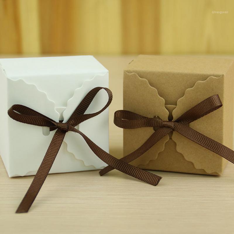 

50PCS Vintage Retro Candy Box Mini Kraft Paper Box Packaging with Ribbons for Wedding Birthday Party Decoration Gifts1
