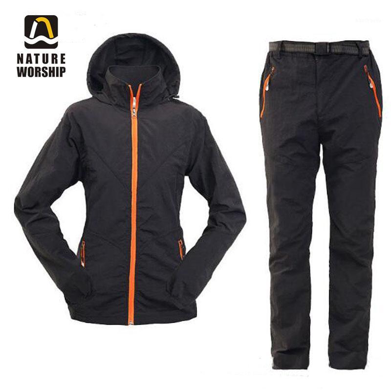 

Autumn Summer Men Women Outdoor Hiking Camping Hunting Quick-dry Softshell Windbreaker Breathe Jacket Coat Sports Pants Sets1, Women black