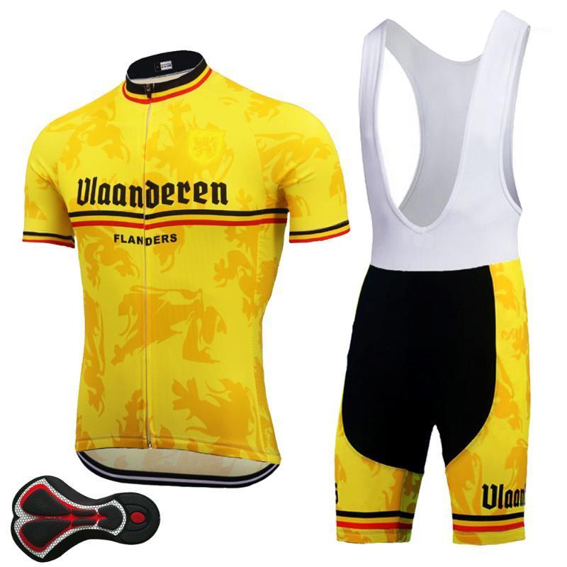 

Cycling jersey set Flanders ropa ciclismo hombre men cycling clothing bike jersey bib shorts Gel Pad1, Only cycling jersey