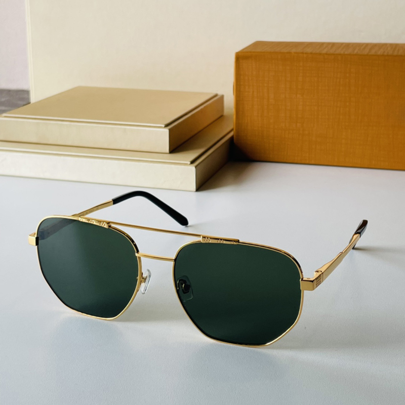 

New Arrivals Fashion Pilot Sunglasses Mens Designer Z1492U Delicate Damel Pattern Gold Eyewear Oversized Shape With Ultra-thin Corners Grey, White;black