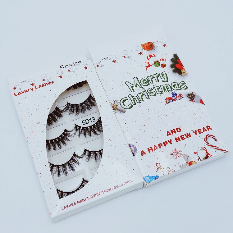 

5 Pairs 3D Mink Hair False Eyelashes Natural Thick Long Eye Lashes Wispy Makeup Beauty Extension Tools christmas theme